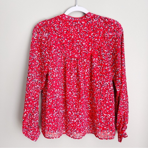 THE SHIRT ROCHELLE BEHRENS Blouse Shirt Top Red Floral cottage core romantic - Picture 2 of 5